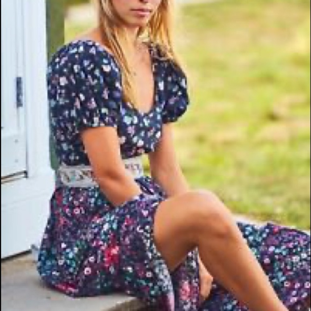 LoveShackFancy LAIS FLORAL PUFF SLEEVE DRESS